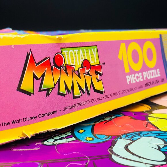 Vintage 80s TOTALLY MINNIE Mouse "Playing Tapes" Jigsaw Puzzle 100 pcs COMPLETE - Picture 9 of 10